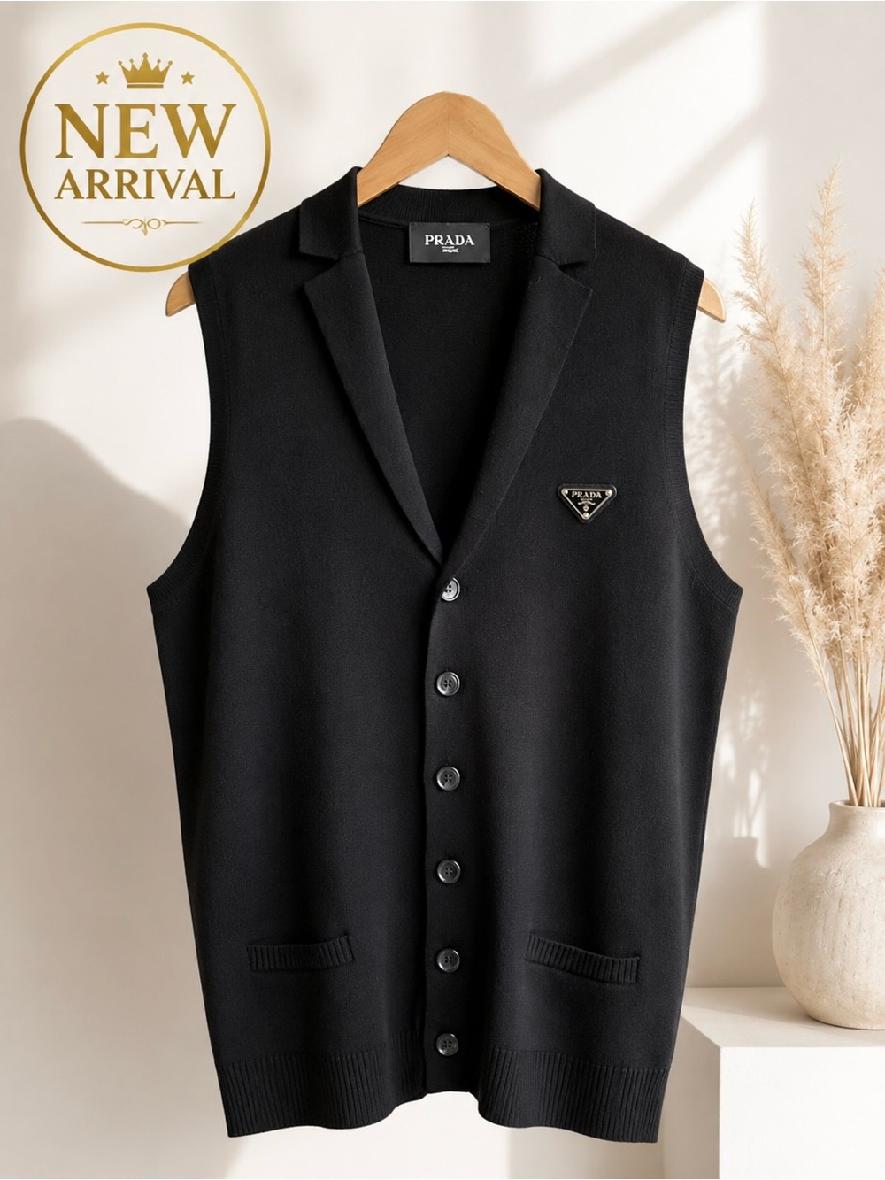 🖤 Mens Black Sleeveless Knit Vest 🖤